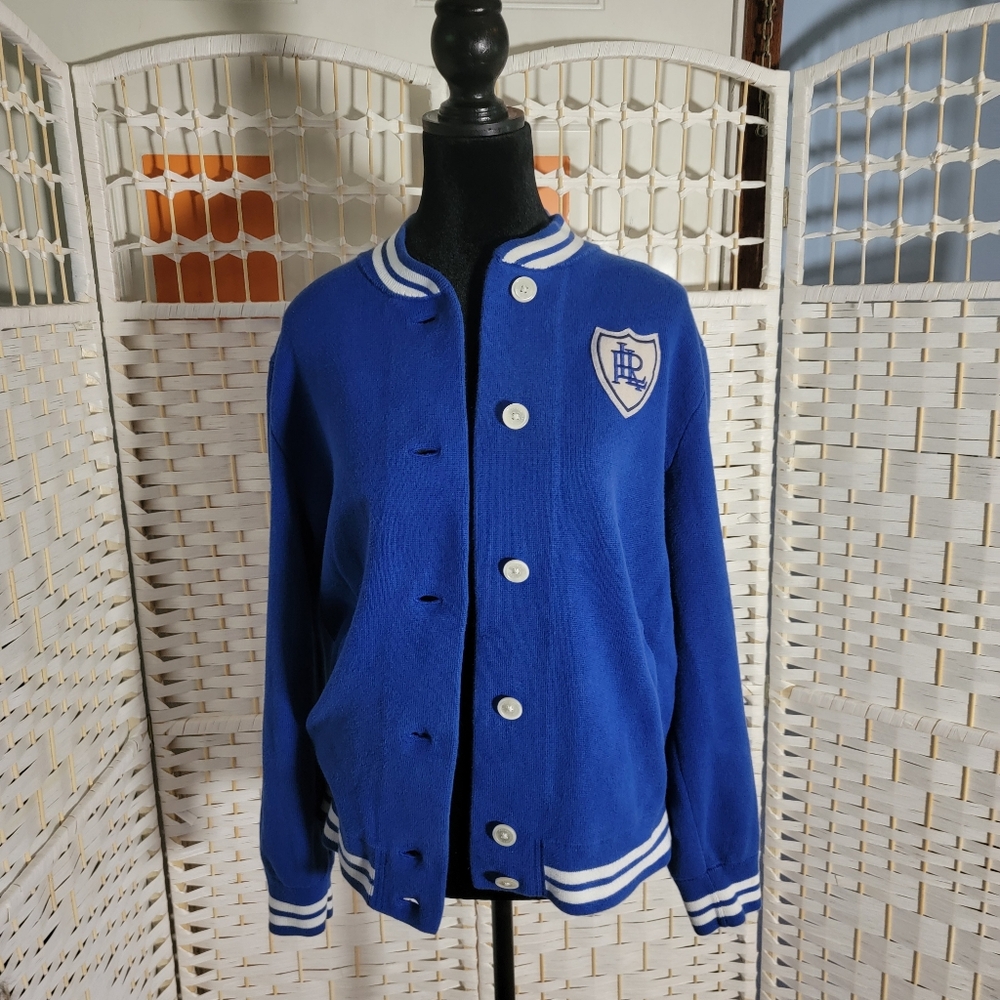 Ralph Lauren Cotton Blend Crested Varsity Bomber Jacket size M